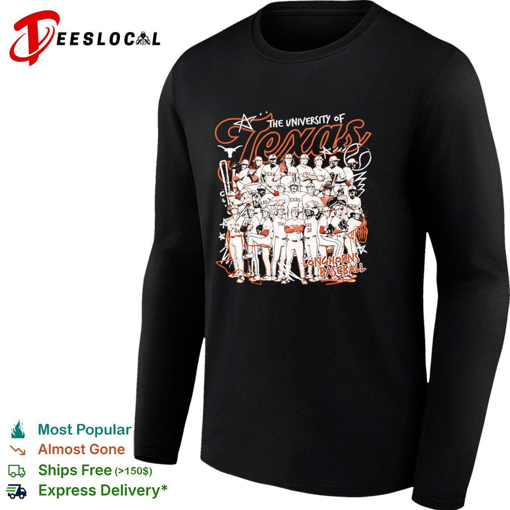 The University of Texas Longhorns Baseball Team Roster Texas Longhorns NCAA shirt Unisex