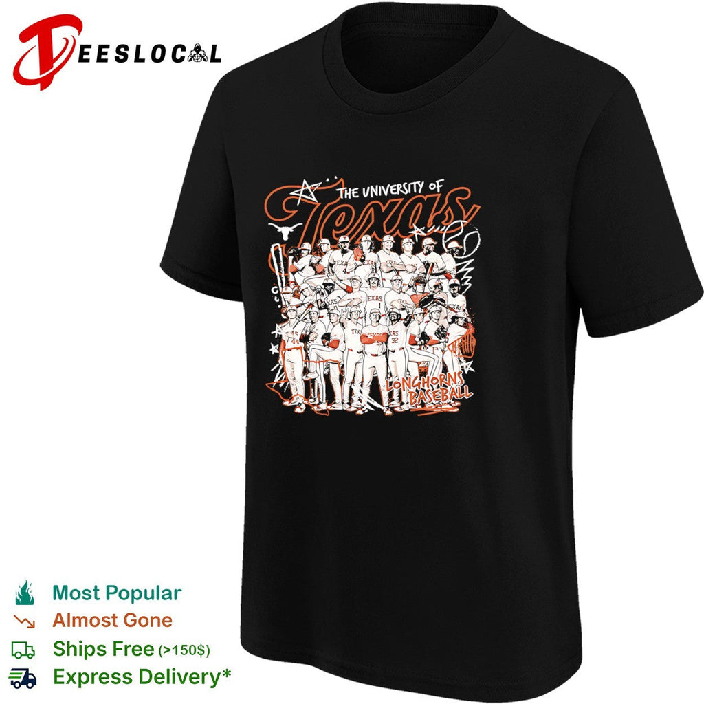 The University of Texas Longhorns Baseball Team Roster Texas Longhorns NCAA shirt Unisex