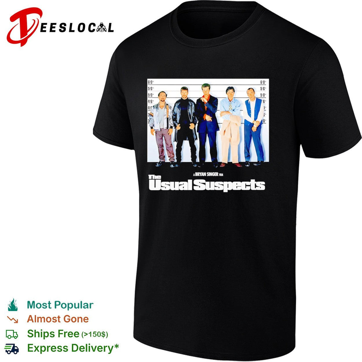 The Usual Suspects Movie Poster Cast Bryan Singer Film Shirt Unisex