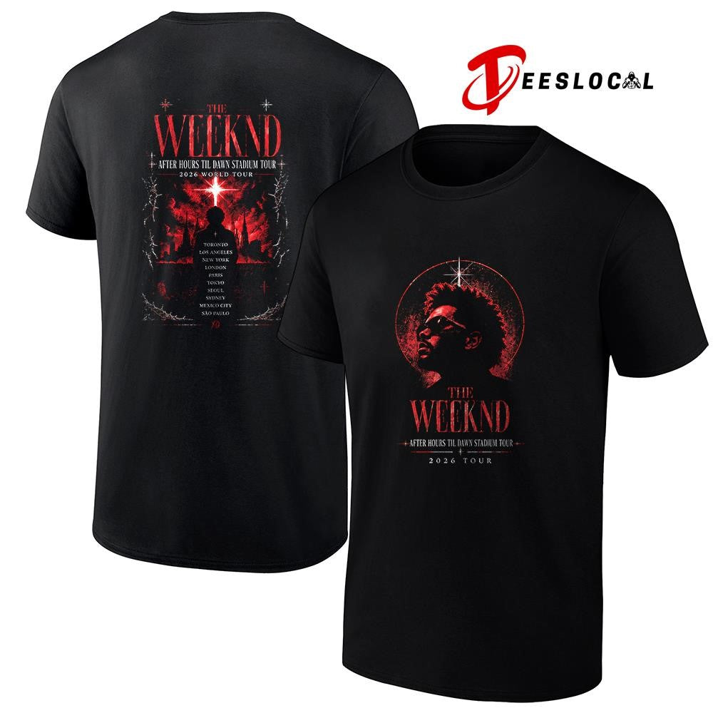The Weeknd After Hours Til Dawn stadium tour cities graphic shirt Unisex