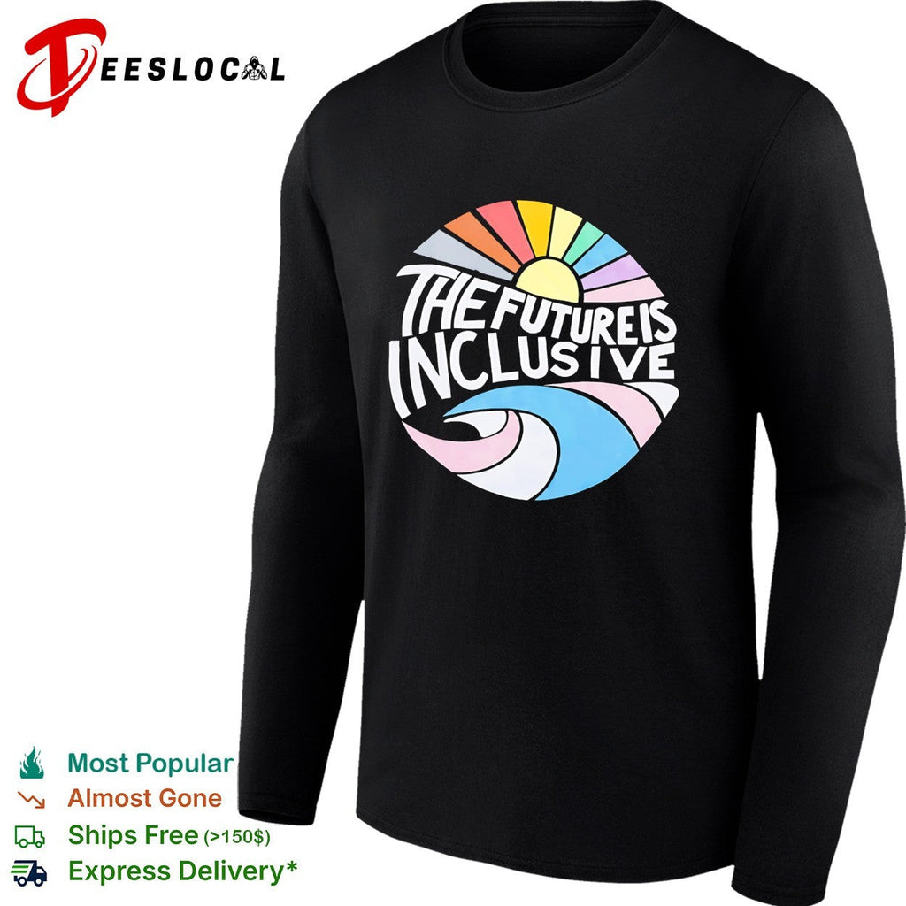 The future is inclusive rainbow sun wave ocean LGBTQ pride circle art shirt Unisex