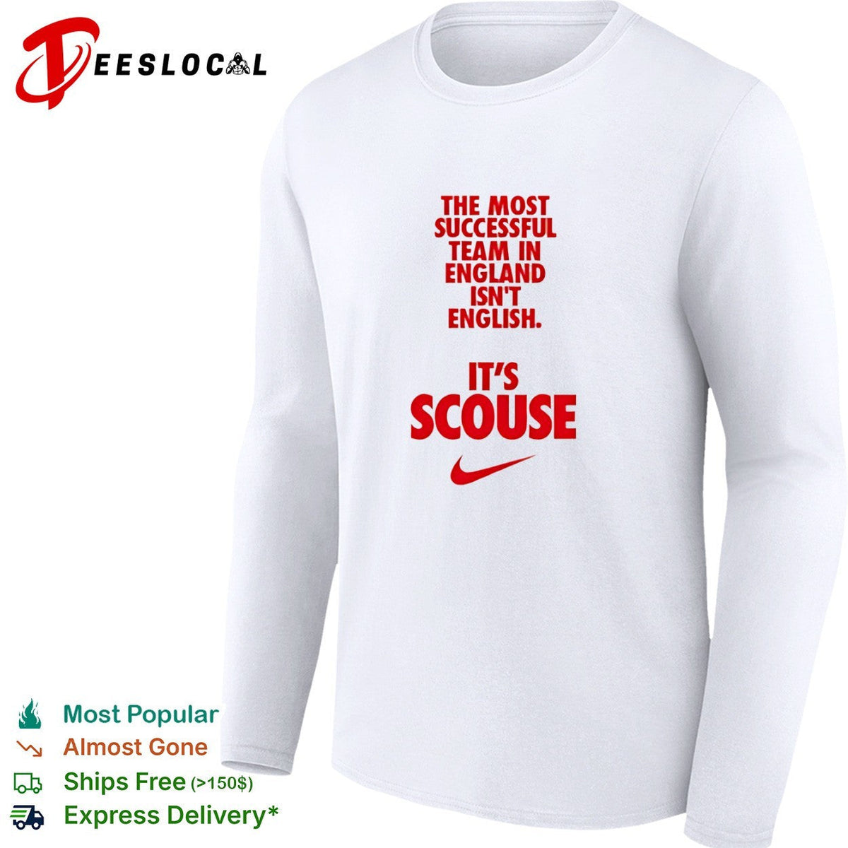The most successful team in England is not English it is Scouse Liverpool FC shirt Unisex