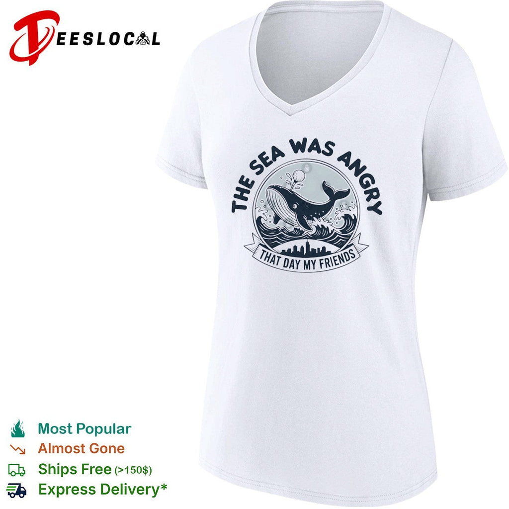 The sea was angry that day my friends Seinfeld George Costanza whale golf shirt Unisex