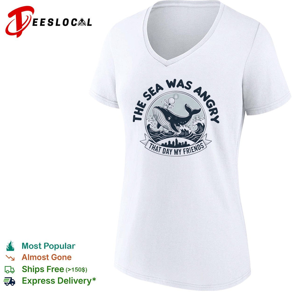 The sea was angry that day my friends Seinfeld George Costanza whale golf shirt Unisex