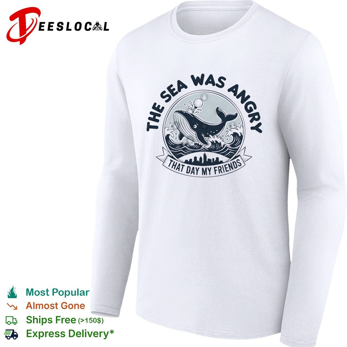 The sea was angry that day my friends Seinfeld George Costanza whale golf shirt Unisex