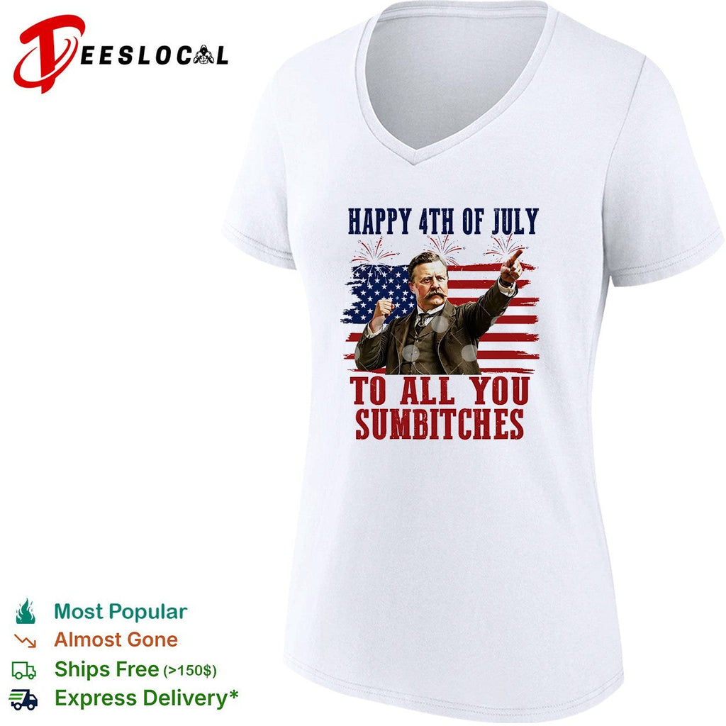 Theodore Roosevelt happy 4th of July patriotic American quote shirt Unisex