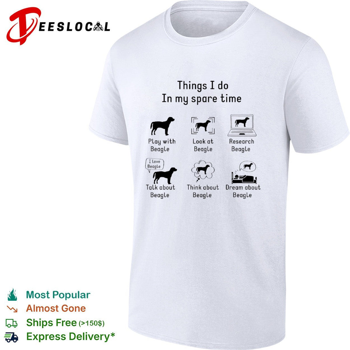 Things I do in my spare time Play with Beagle Look at Beagle Research Beagle shirt Unisex