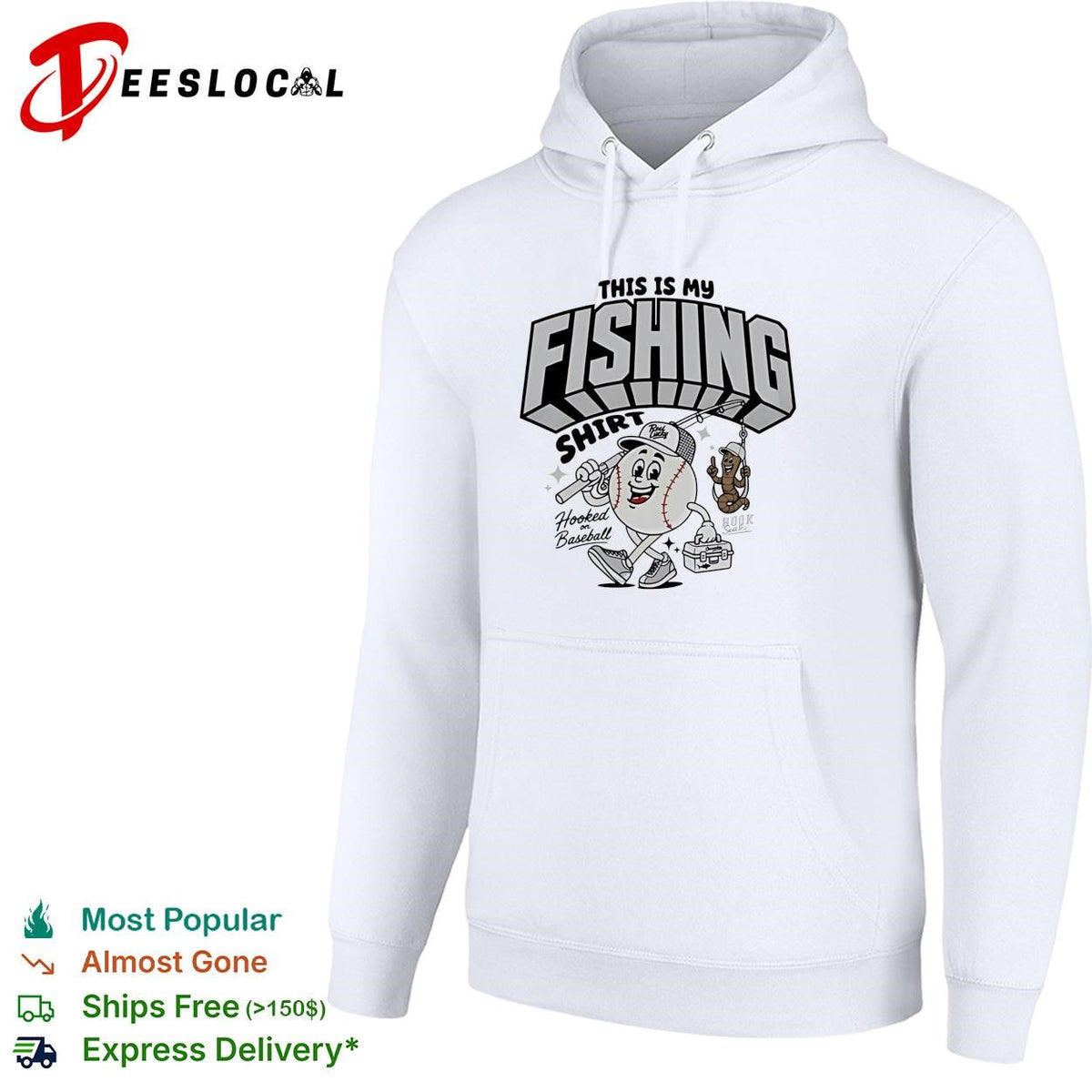 This is my fishing hooked on baseball shirt Unisex