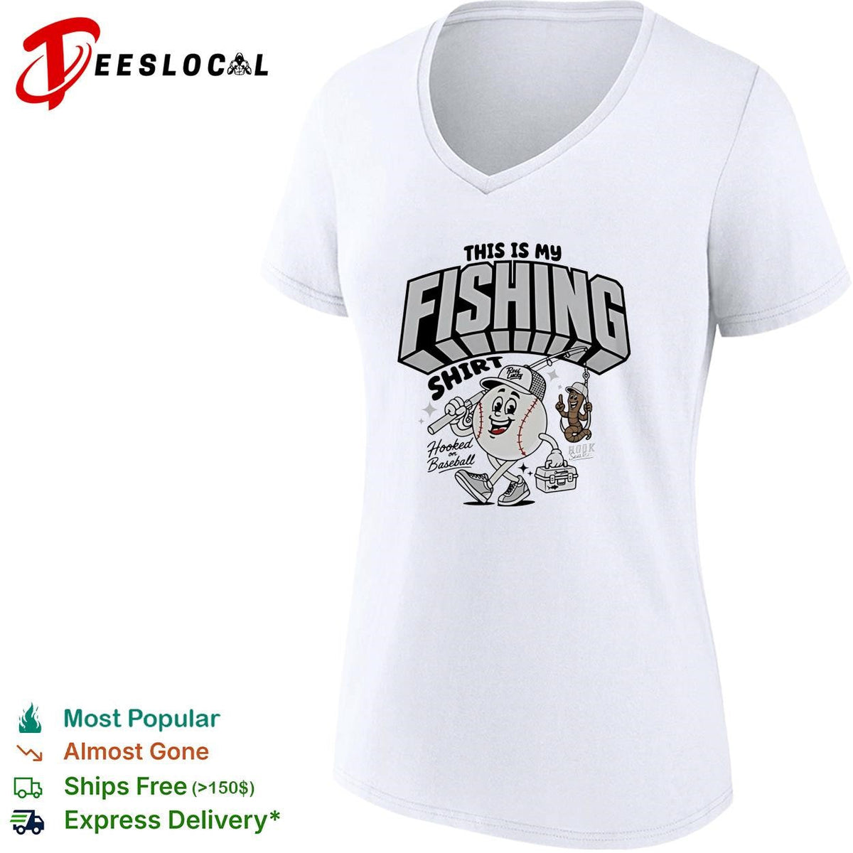 This is my fishing hooked on baseball shirt Unisex