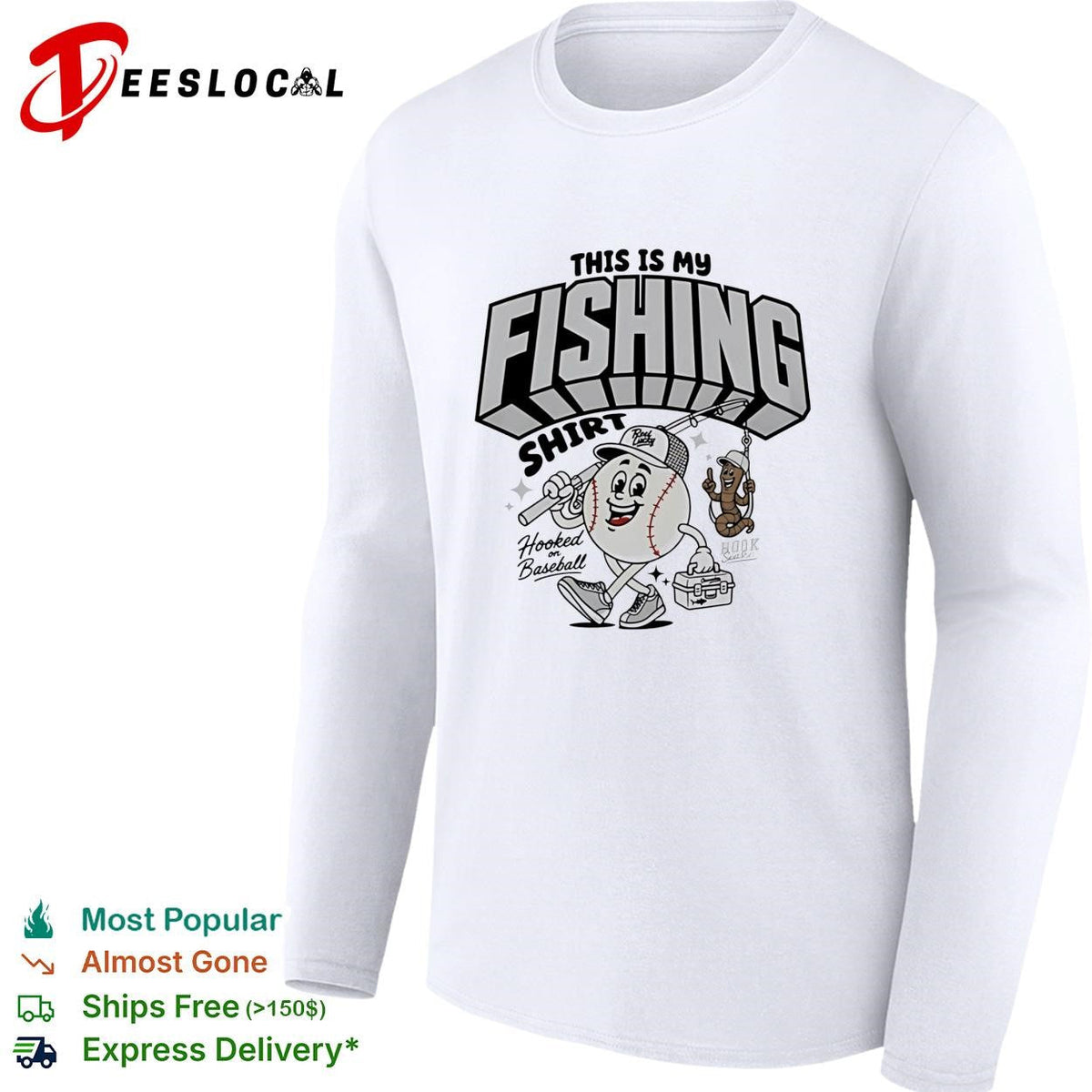 This is my fishing hooked on baseball shirt Unisex
