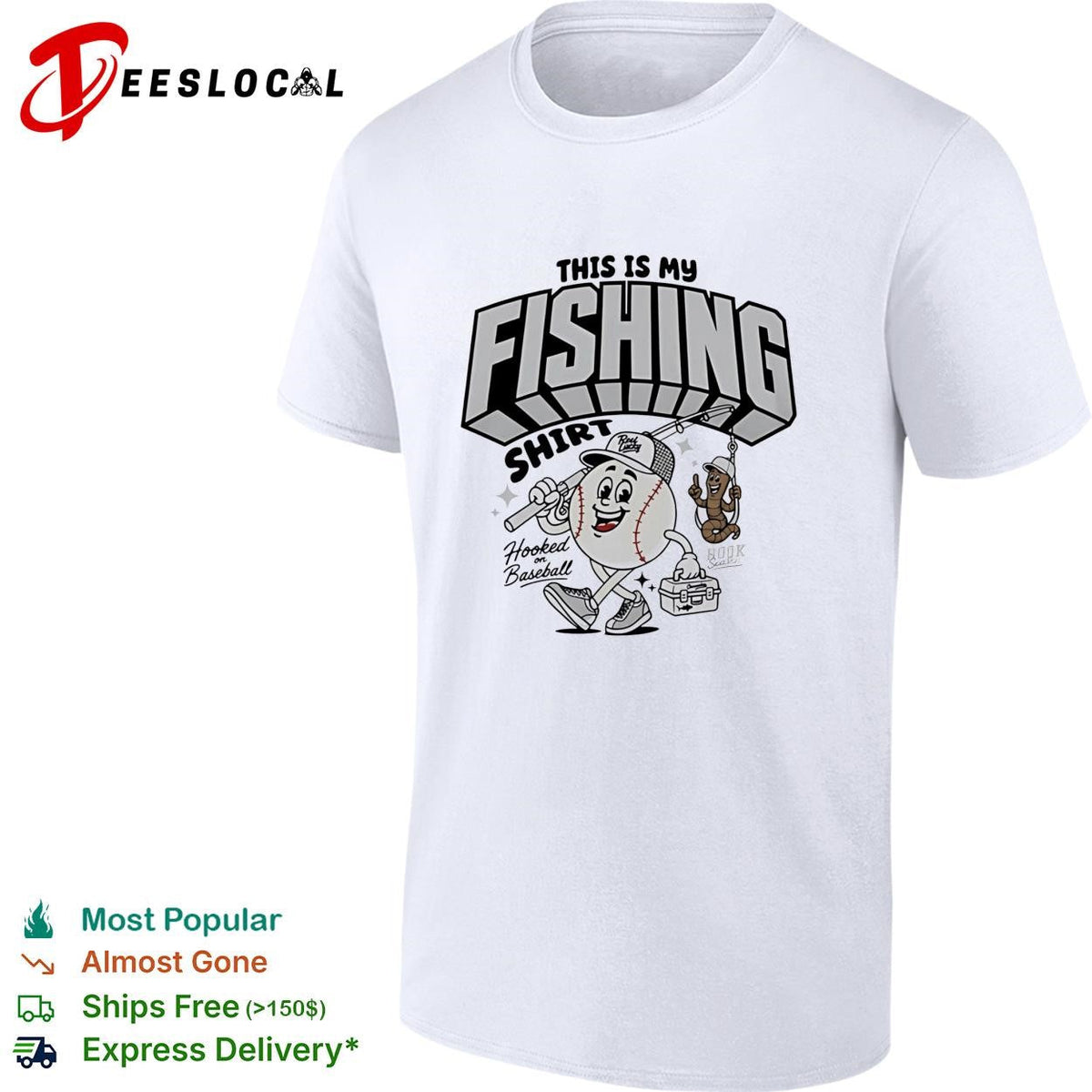 This is my fishing hooked on baseball shirt Unisex