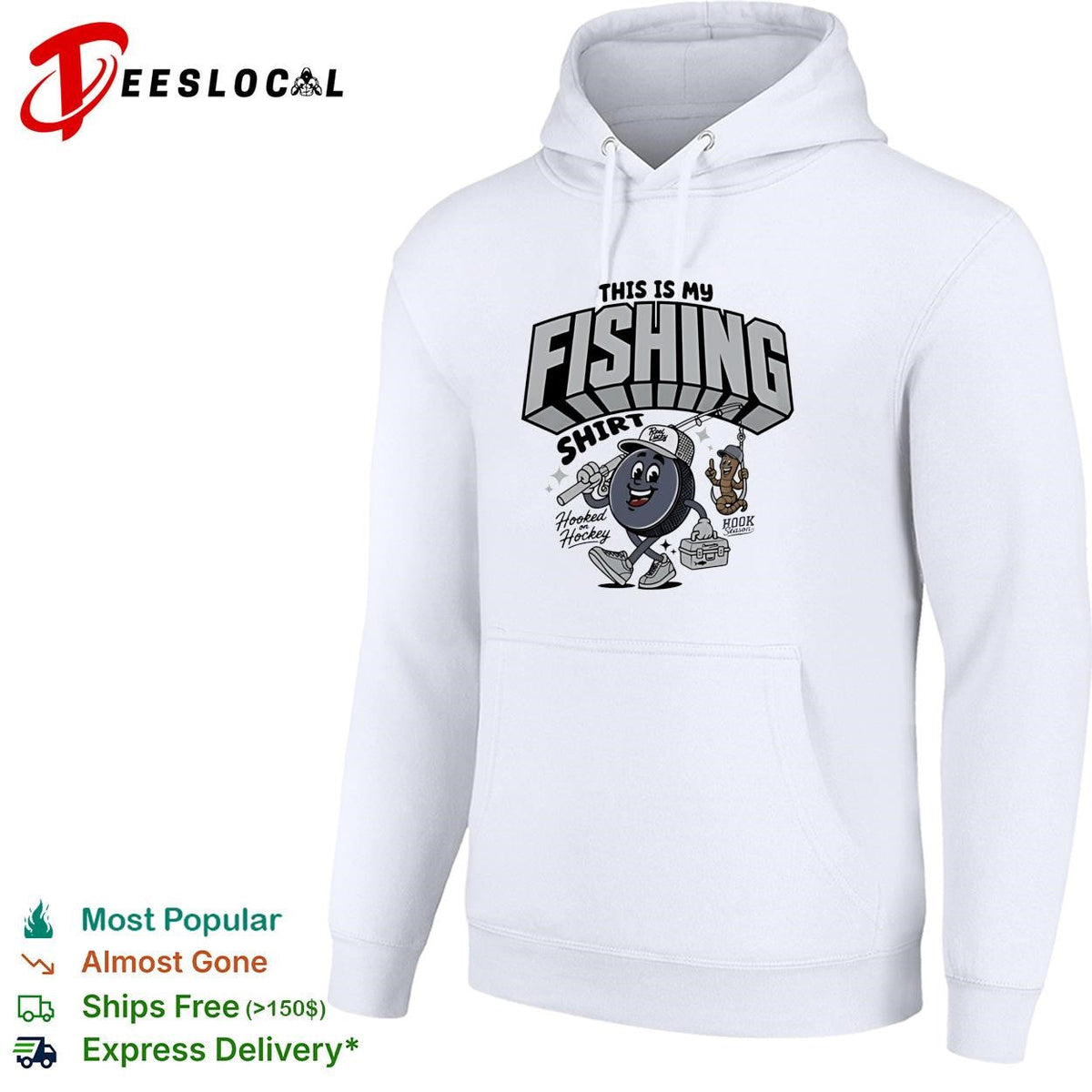 This is my fishing hooked on hockey shirt Unisex