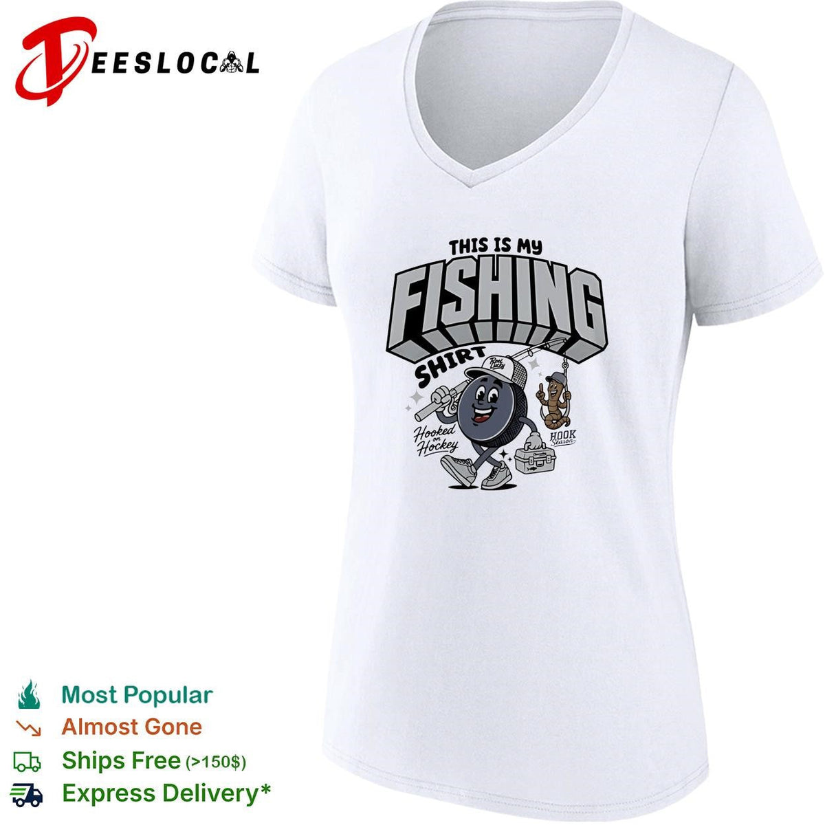 This is my fishing hooked on hockey shirt Unisex