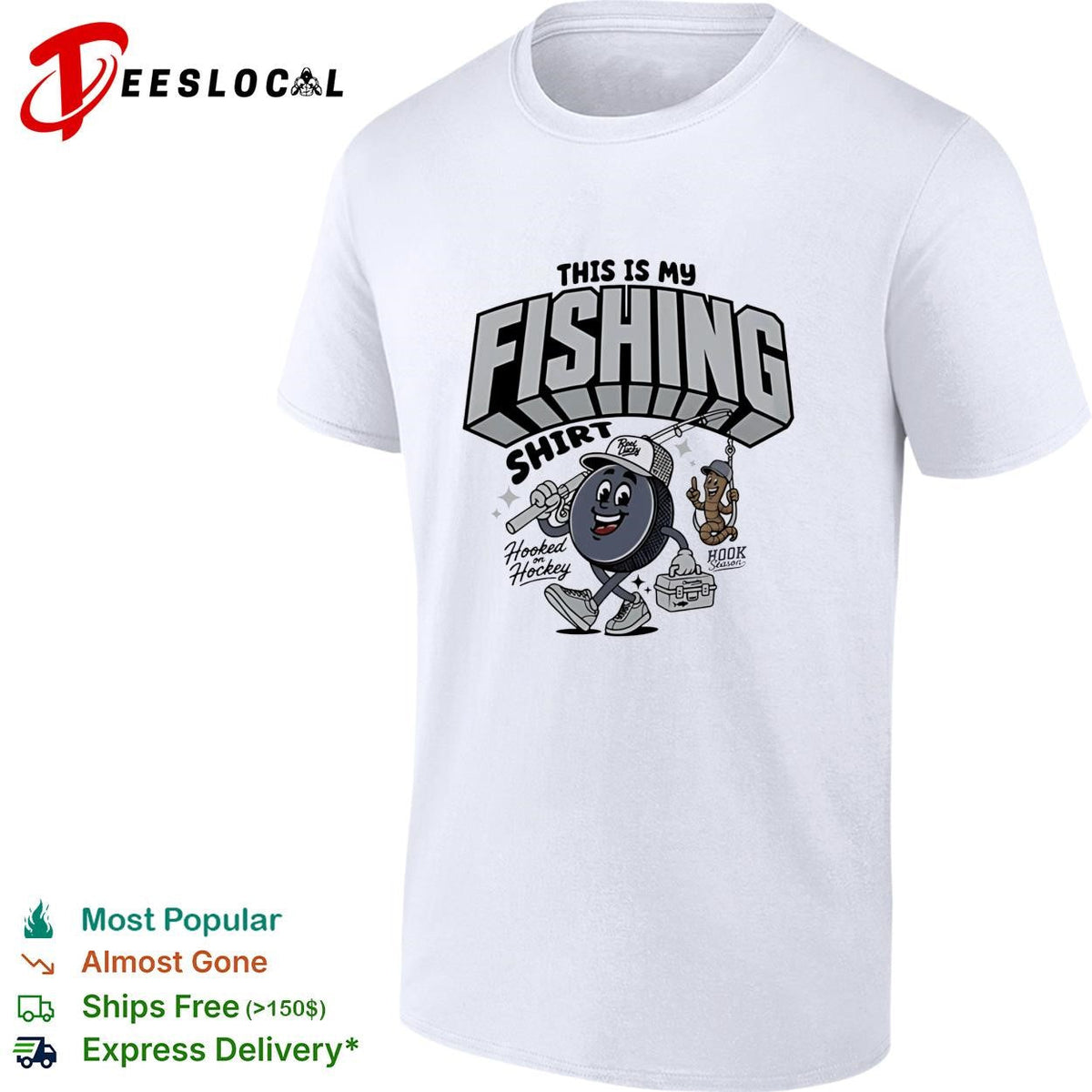 This is my fishing hooked on hockey shirt Unisex