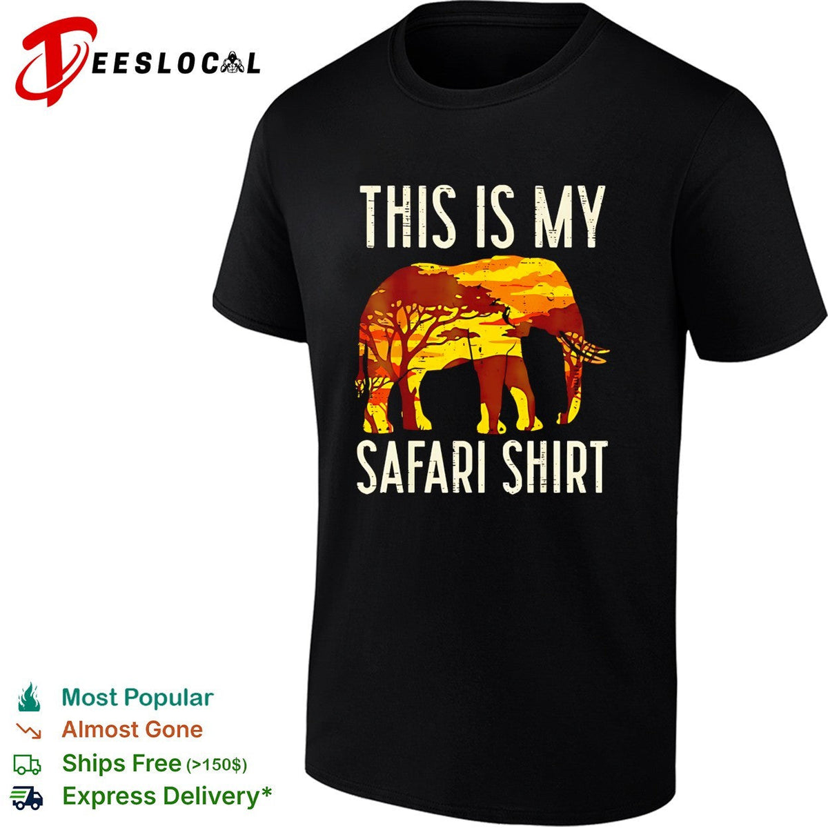 This is my safari shirt elephant Africa sunset silhouette art shirt Unisex