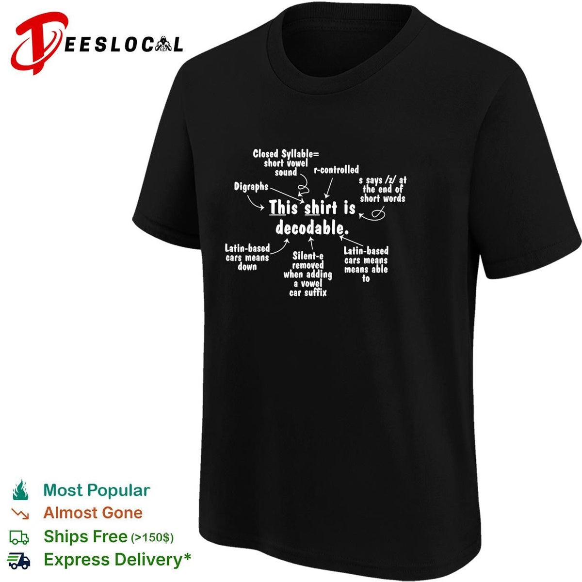 This shirt is decodable phonics teacher diagram funny shirt Unisex