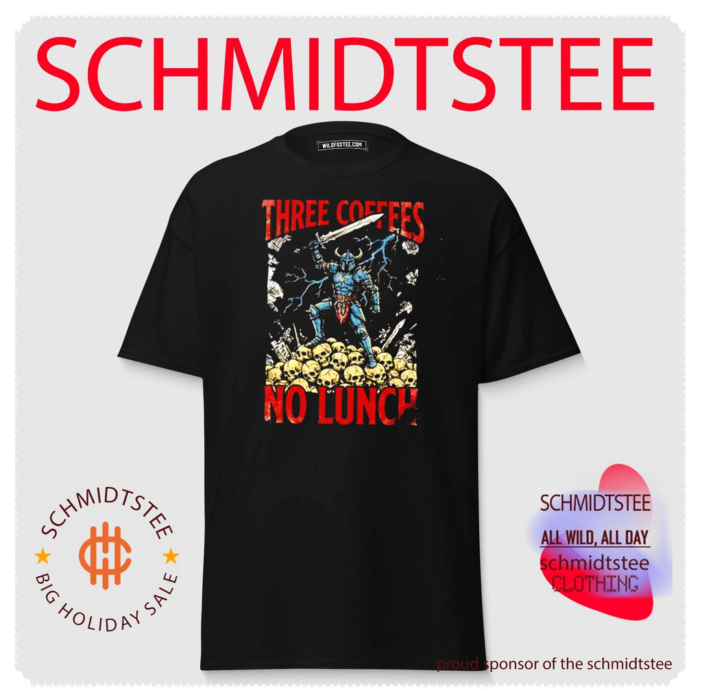Three Coffees No Lunch caffeine addict warrior shirt Unisex
