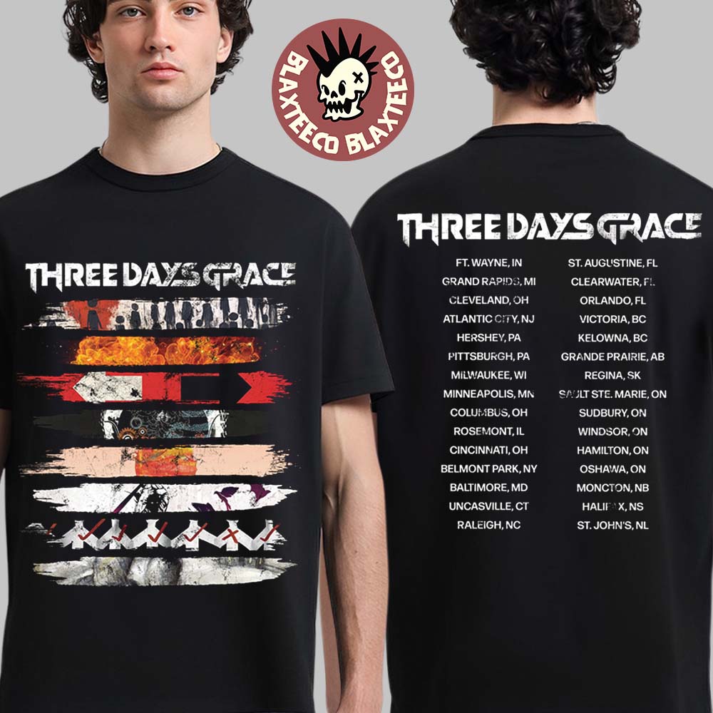 Three Days Grace Alienation 2026 Tour North America Merch Album Stripe Unisex