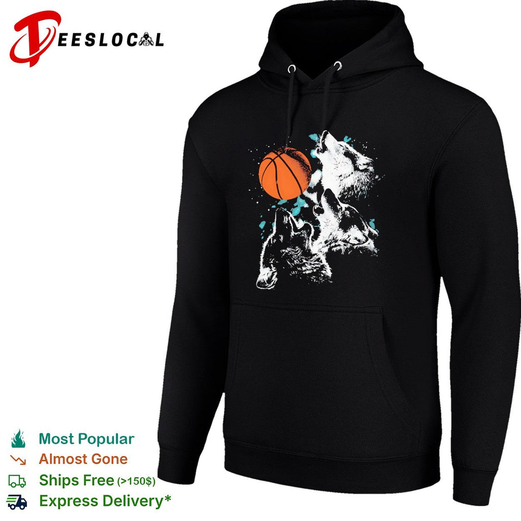 Three Wolves Howling at a Basketball NBA Minnesota Timberwolves shirt Unisex