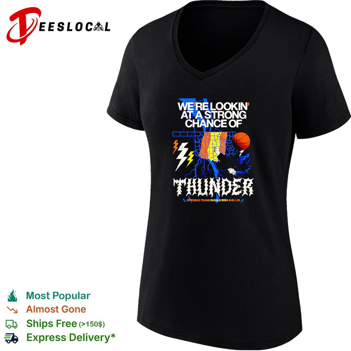 Thunder strong chance weather forecast shirt Unisex