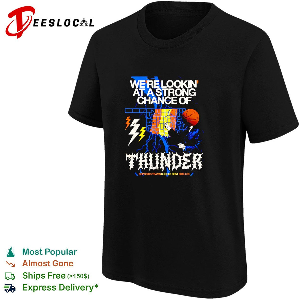 Thunder strong chance weather forecast shirt Unisex