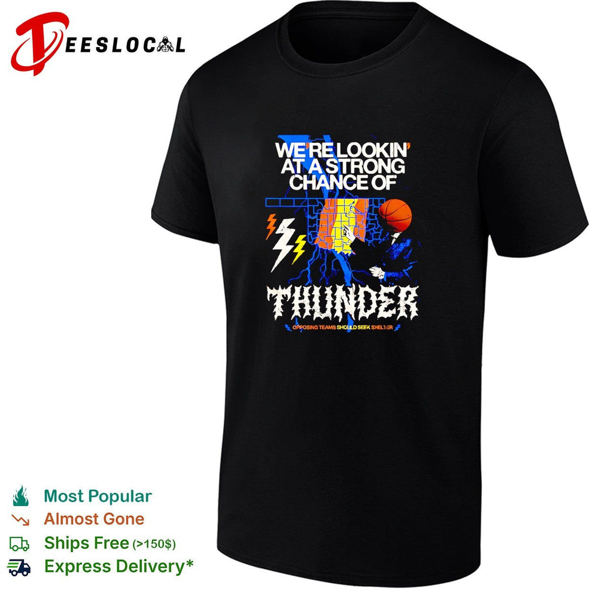 Thunder strong chance weather forecast shirt Unisex