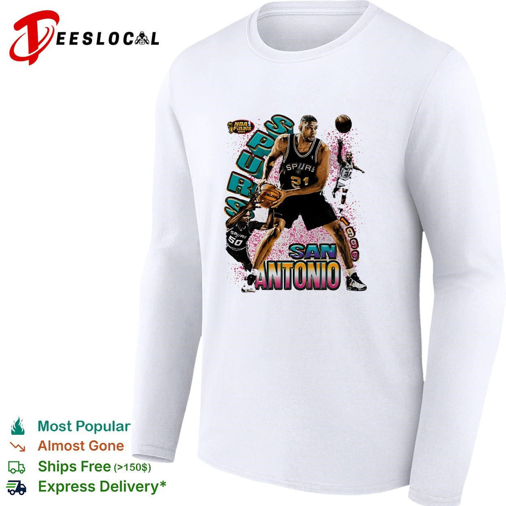 Tim Duncan San Antonio Spurs 1999 Finals Retro Basketball Legends shirt Unisex