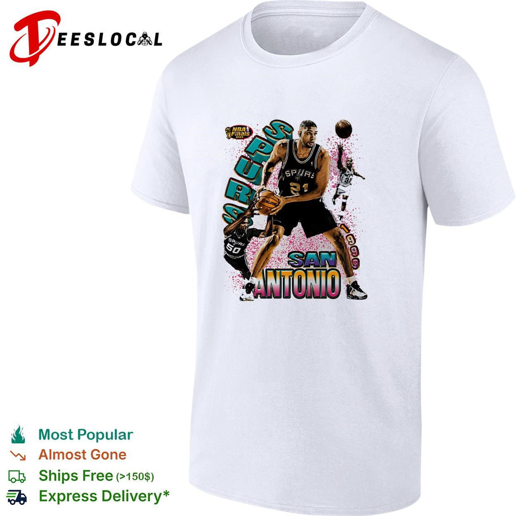 Tim Duncan San Antonio Spurs 1999 Finals Retro Basketball Legends shirt Unisex