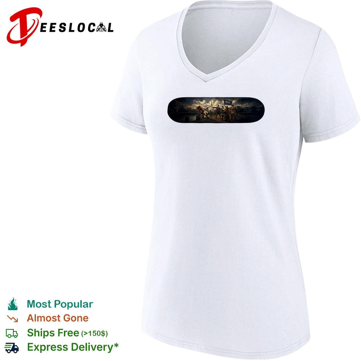 Timcast revolutionary war soldier flag bearer oil painting style graphic shirt Unisex