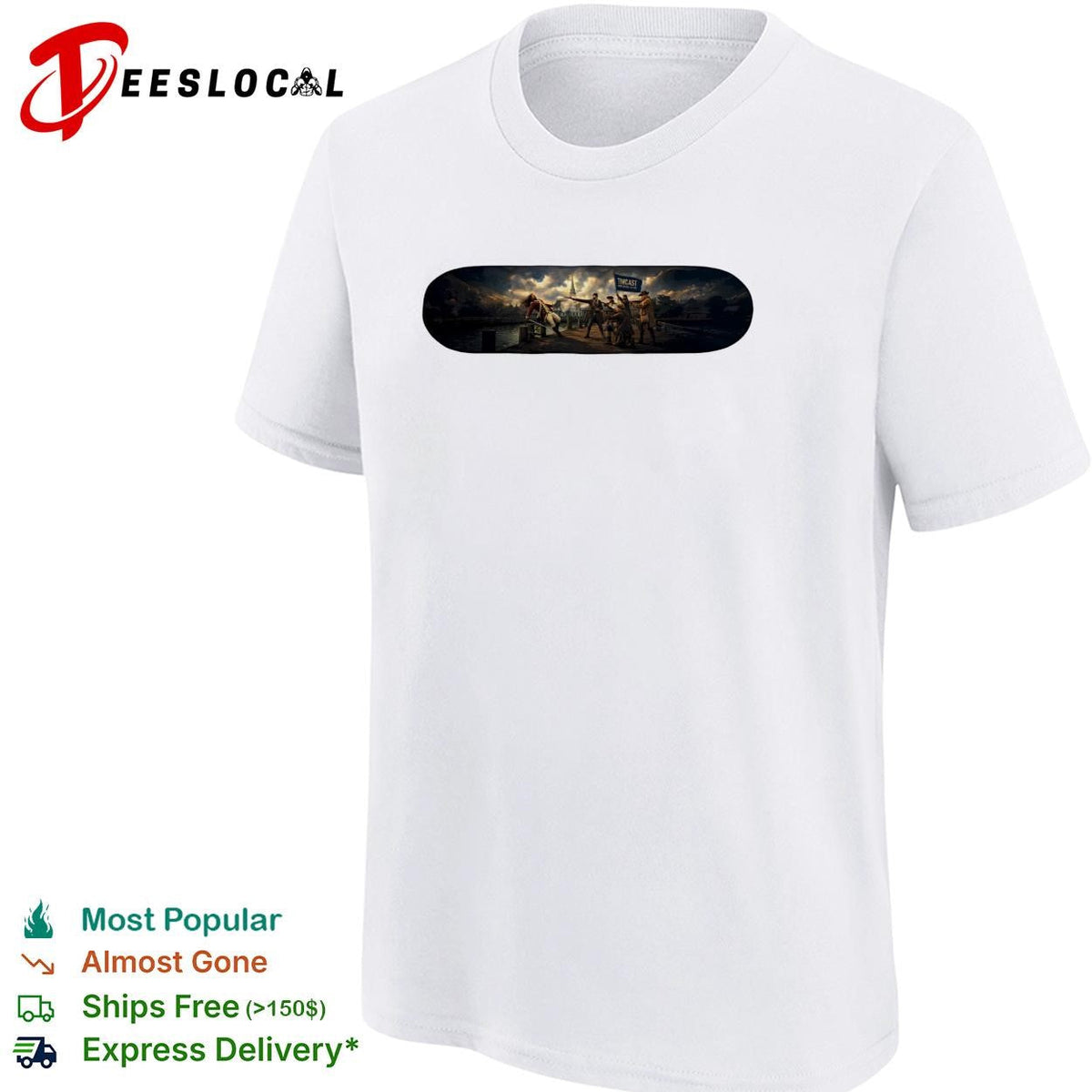 Timcast revolutionary war soldier flag bearer oil painting style graphic shirt Unisex