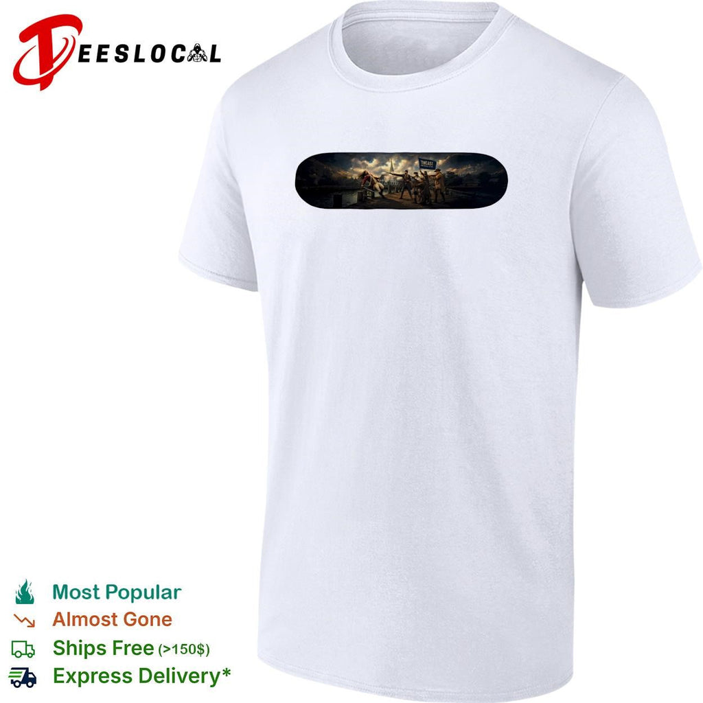 Timcast revolutionary war soldier flag bearer oil painting style graphic shirt Unisex