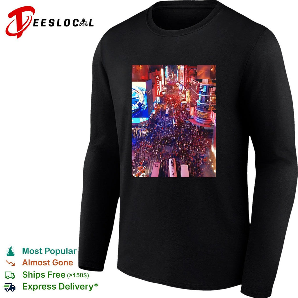 Times Square New York City massive crowd celebration night photo art shirt Unisex