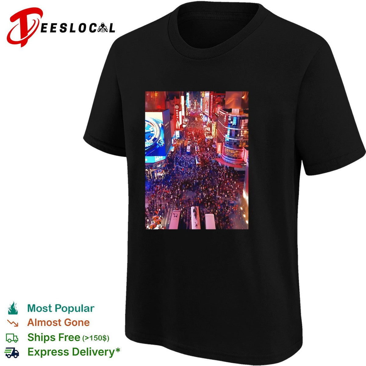Times Square New York City massive crowd celebration night photo art shirt Unisex
