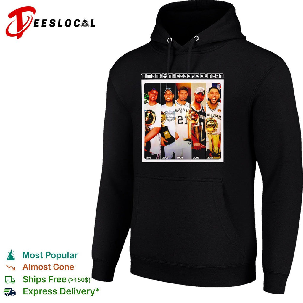 Timothy Theodore Duncan San Antonio Spurs 1999 2003 2005 2007 2014 NBA Championship shirt Unisex