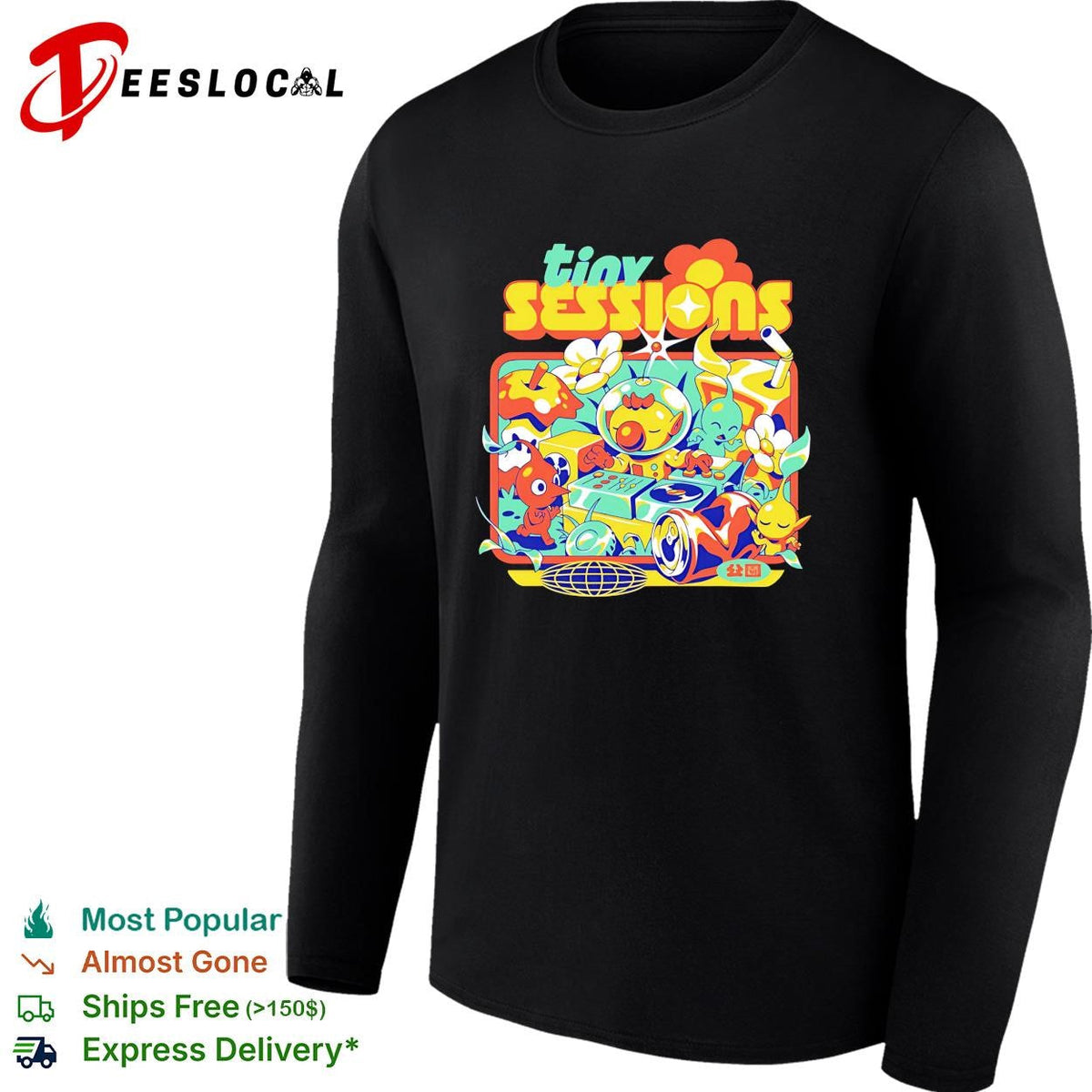 Tiny Sessions colorful cartoon music festival characters shirt Unisex