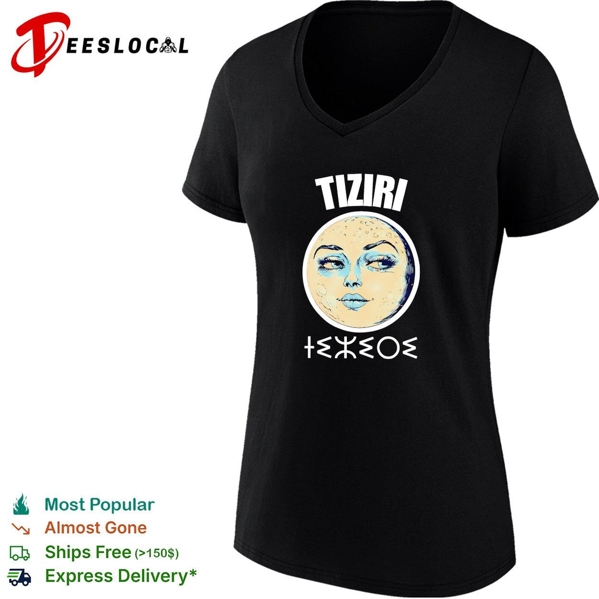 Tiziri moon face Amazigh Berber cultural art shirt Unisex