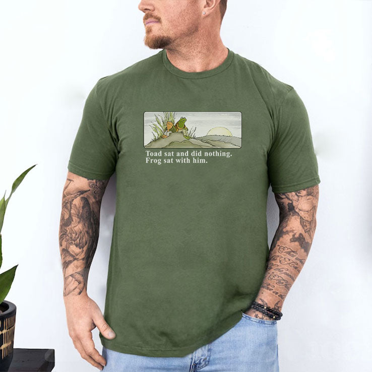 Toad Sat And Did Nothing Frog Sat With Him T Shirt Unisex