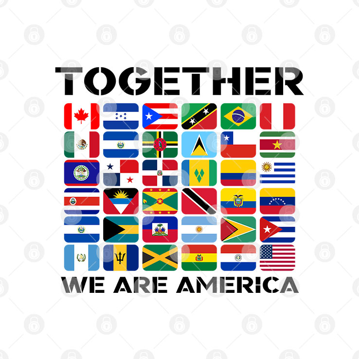 Together We Are America Flags T Shirt Unisex
