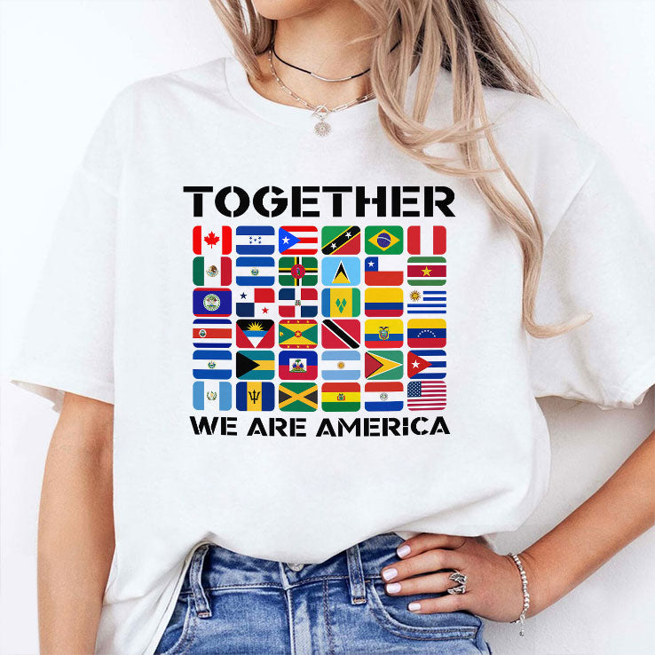 Together We Are America Flags T Shirt Unisex