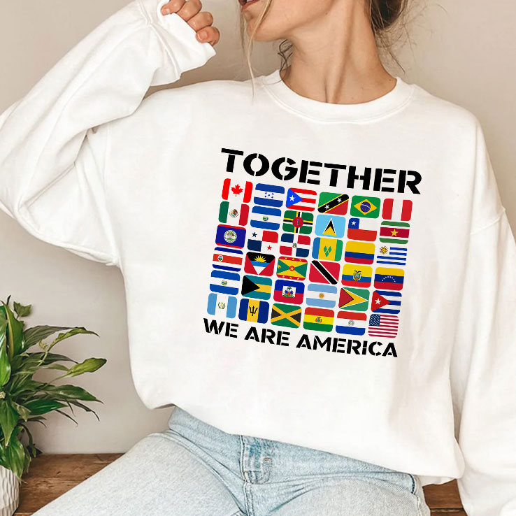 Together We Are America Flags T Shirt Unisex