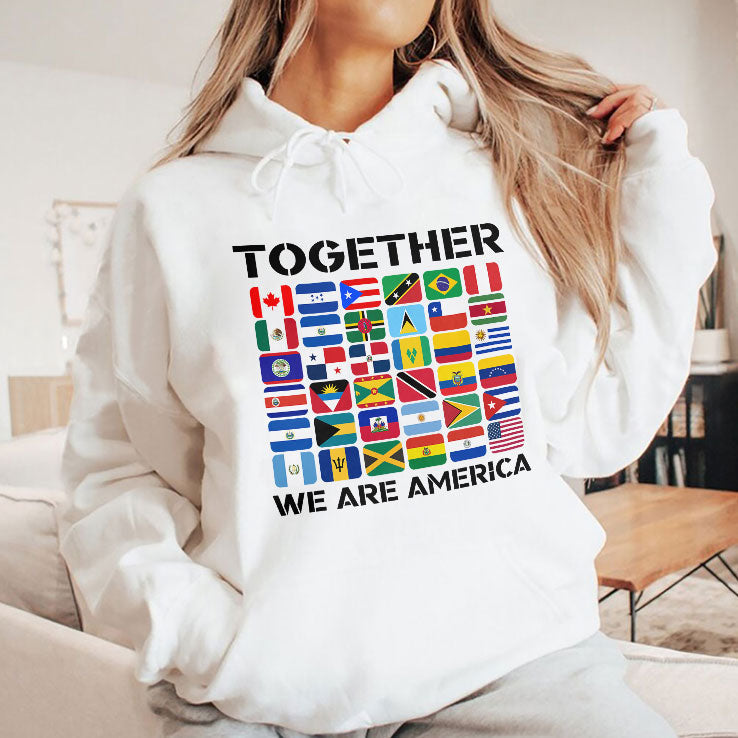 Together We Are America Flags T Shirt Unisex