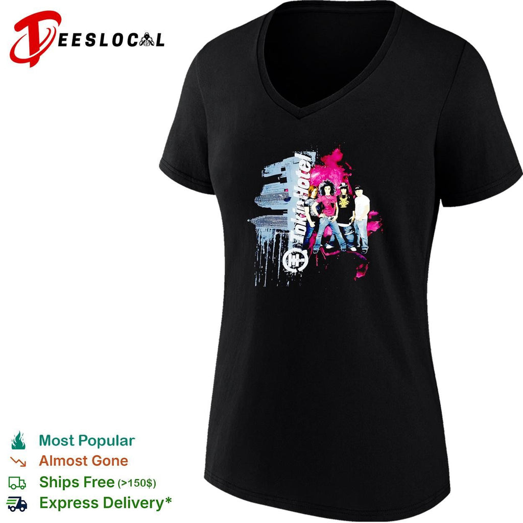 Tokio Hotel band group portrait pink paint splatter background graphic shirt Unisex