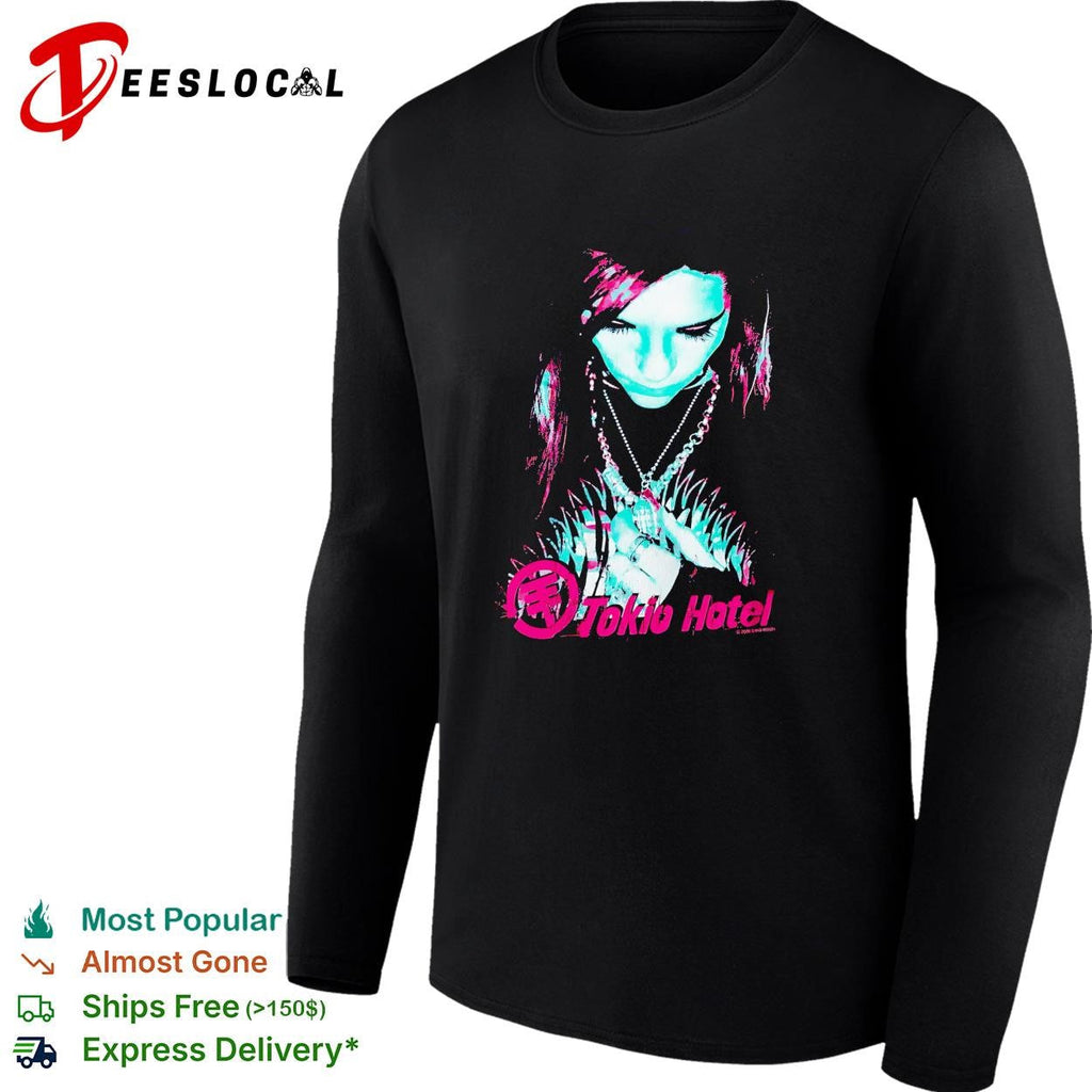 Tokio Hotel band member portrait wearing necklace dark moody graphic shirt Unisex