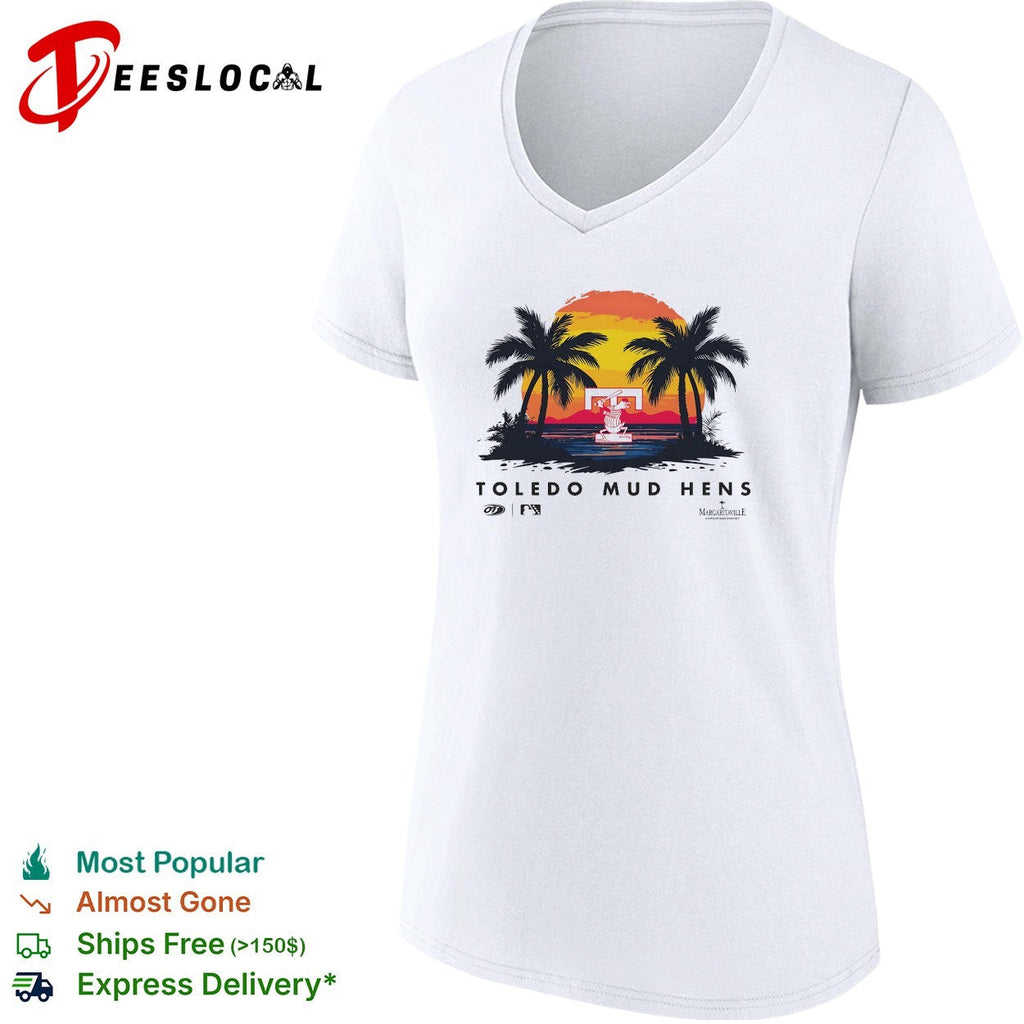 Toledo Mud Hens coconut trees with sunset retro shirt Unisex