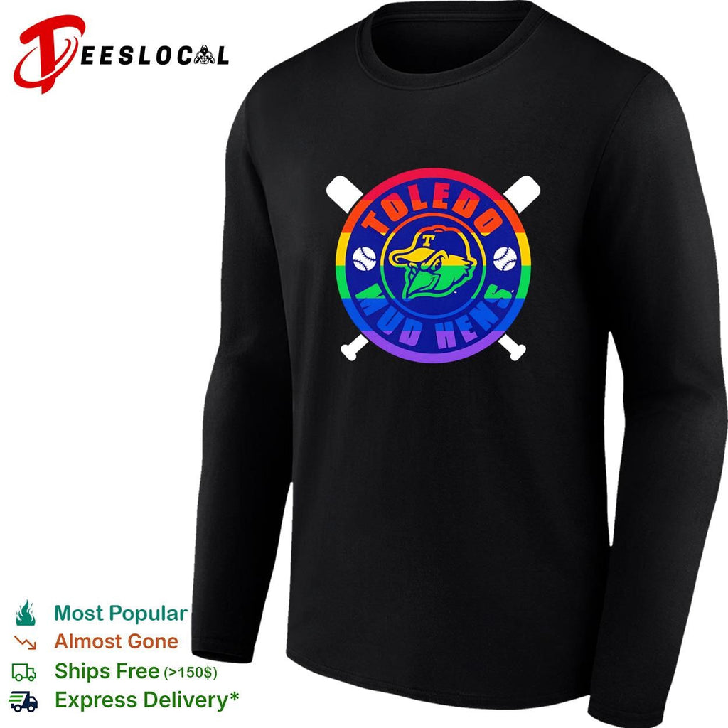 Toledo Mud Hens pride rainbow logo crossed baseball bats and balls graphic shirt Unisex