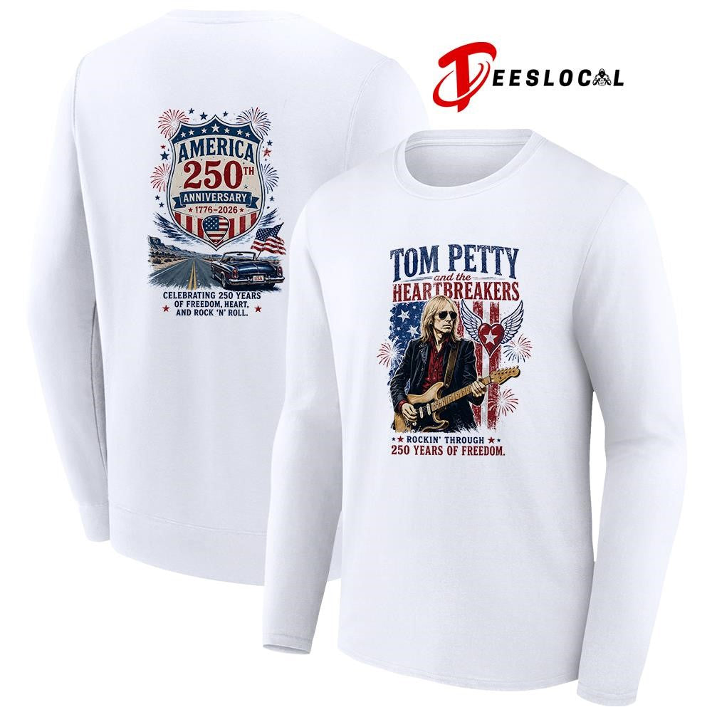 Tom Petty and the heartbreakers rockin’ through 250 years of freedom graphic shirt Unisex