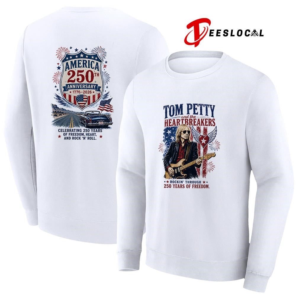 Tom Petty and the heartbreakers rockin’ through 250 years of freedom graphic shirt Unisex