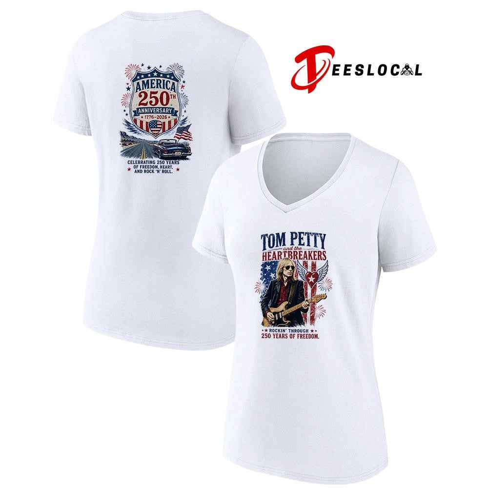 Tom Petty and the heartbreakers rockin’ through 250 years of freedom graphic shirt Unisex