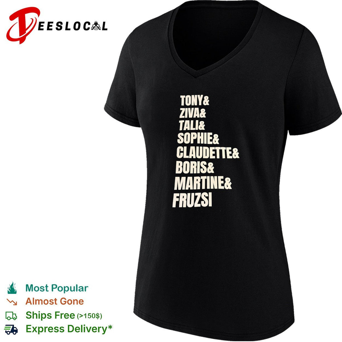Tony and Ziva and Tali and Sophie and Claudette and Boris and Martine and Fruzsi shirt Unisex