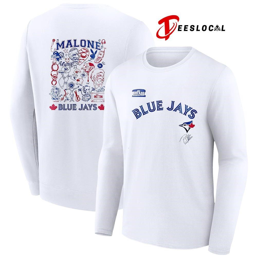 Toronto Blue Jays x Post Malone The Big Ass Stadium tour graphic signature shirt Unisex